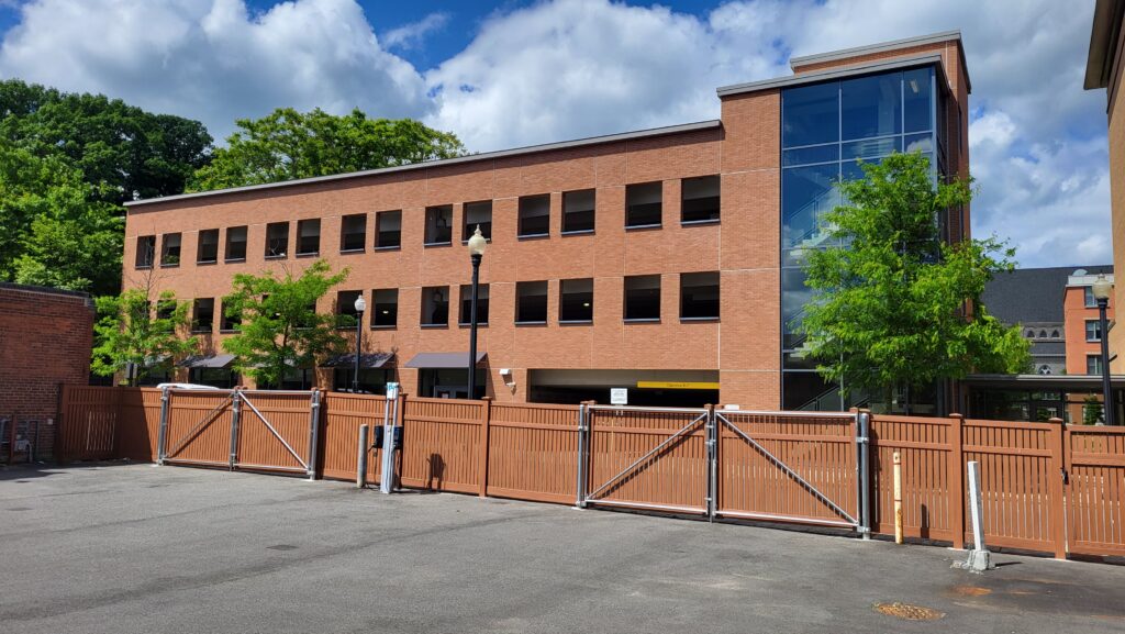 Parking garage located directly beside Silver City Ballroom with convenient access for wedding guests.