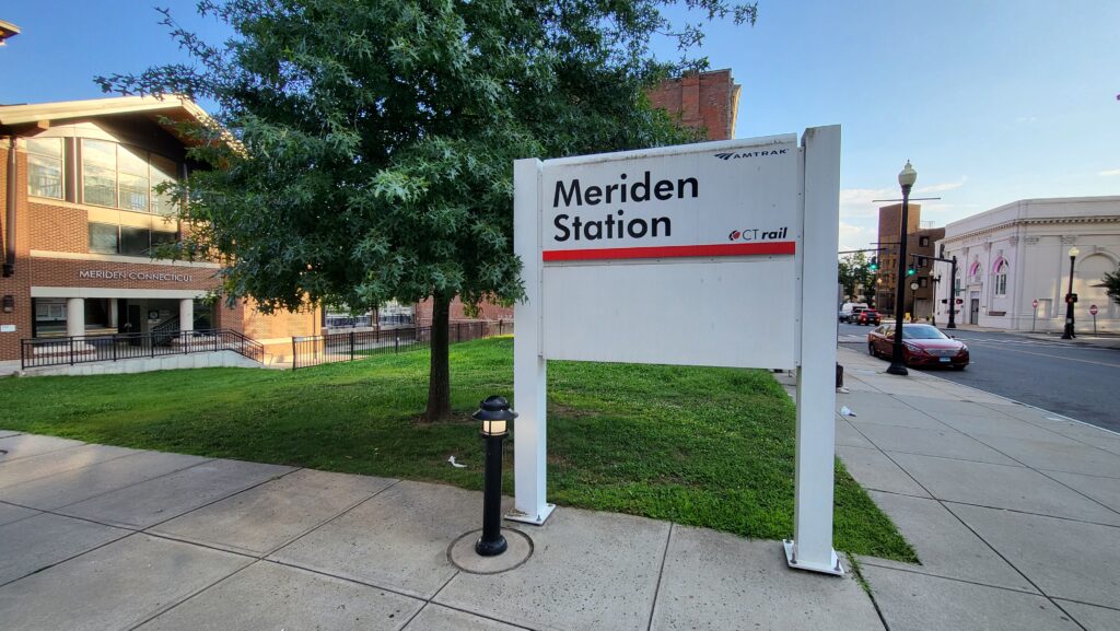 Amtrak and CT rail station directly across from Silver City Ballroom, offering convenient train access for wedding guests traveling from New York City and throughout Connecticut.